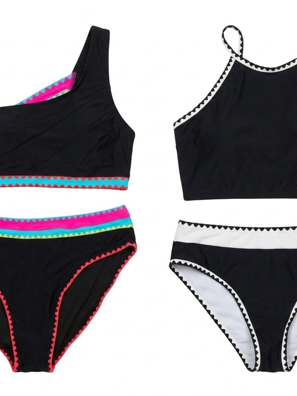 2- Two-Piece Swim Sets with Unique Trim